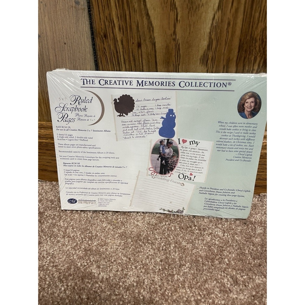 Creative Memories 5x7 Ruled Scrapbook Pages Refill Hinged